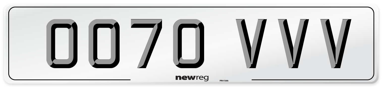 OO70 VVV Number Plate from New Reg